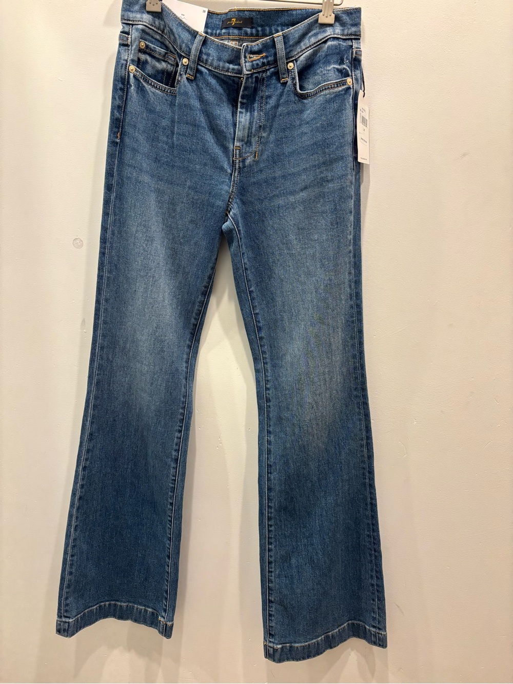 7 For All Mankind Classic Straight-Leg Blue Jeans